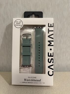 Case-Mate Silicone Watchband Apple Watch Series 1-10 SE Teal Fits 165-215mm New